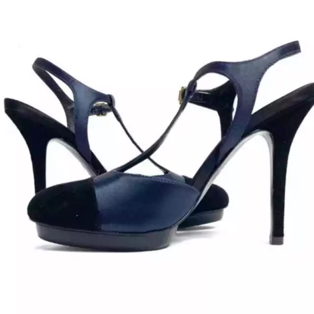 Tory Burch Navy and Black Heels